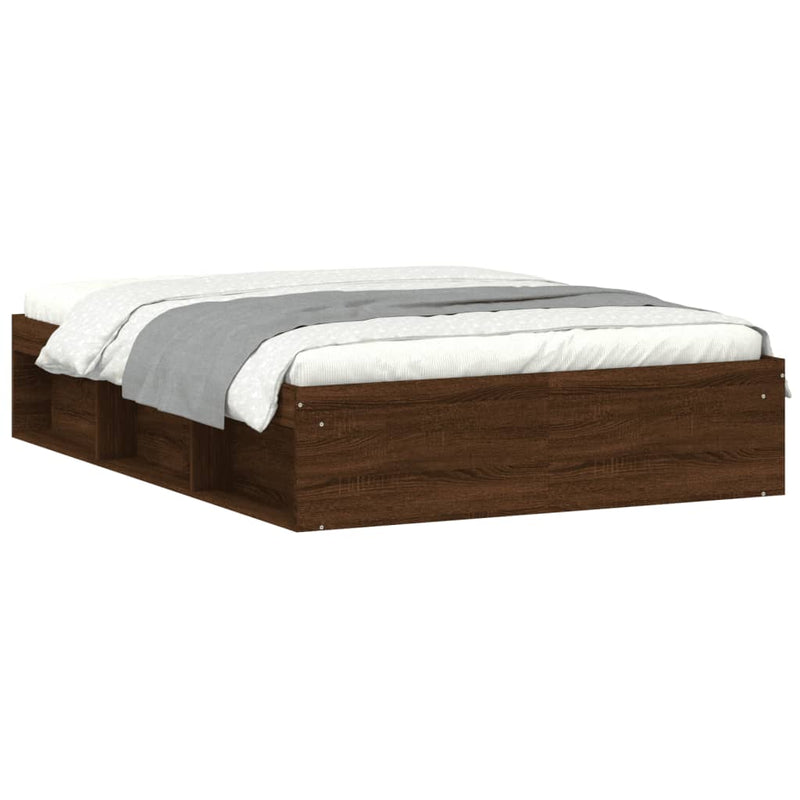 Bedframe bruineikenkleurig 135x190 cm Double