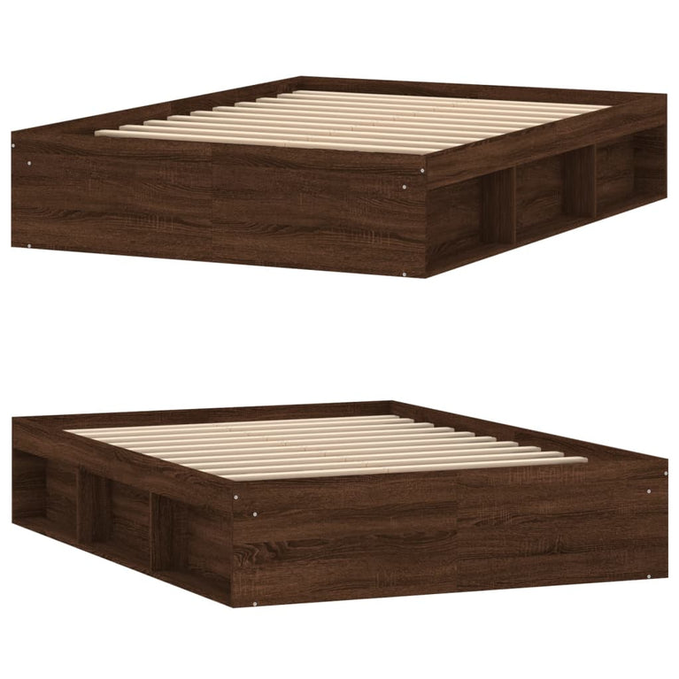Bedframe bruineikenkleurig 135x190 cm Double