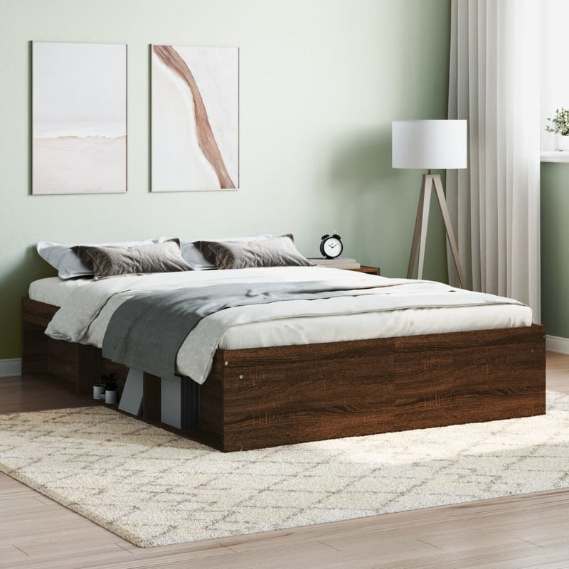Bedframe bruineikenkleurig 135x190 cm Double
