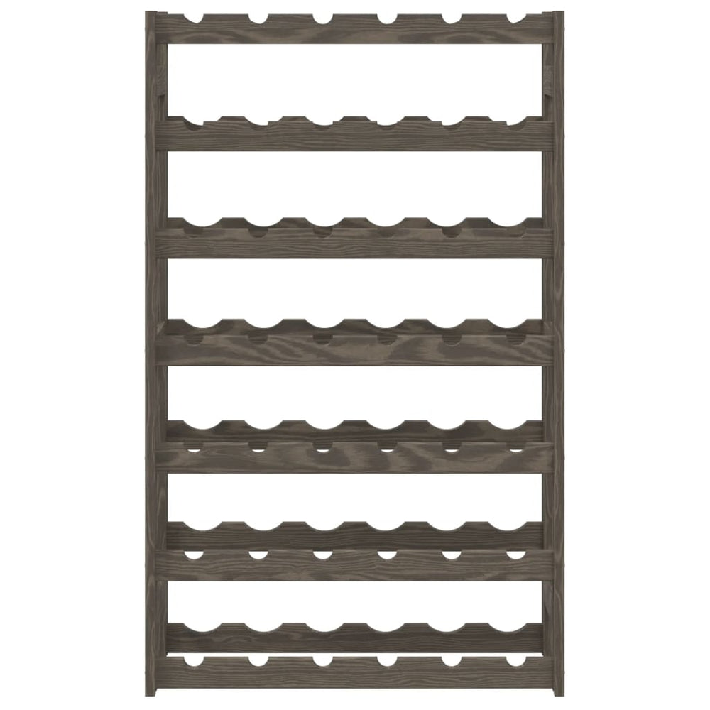 Wijnrek voor 42 flessen massief grenenhout grijs MeubelReus