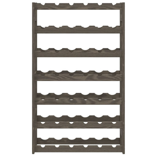 Wijnrek voor 42 flessen massief grenenhout grijs MeubelReus