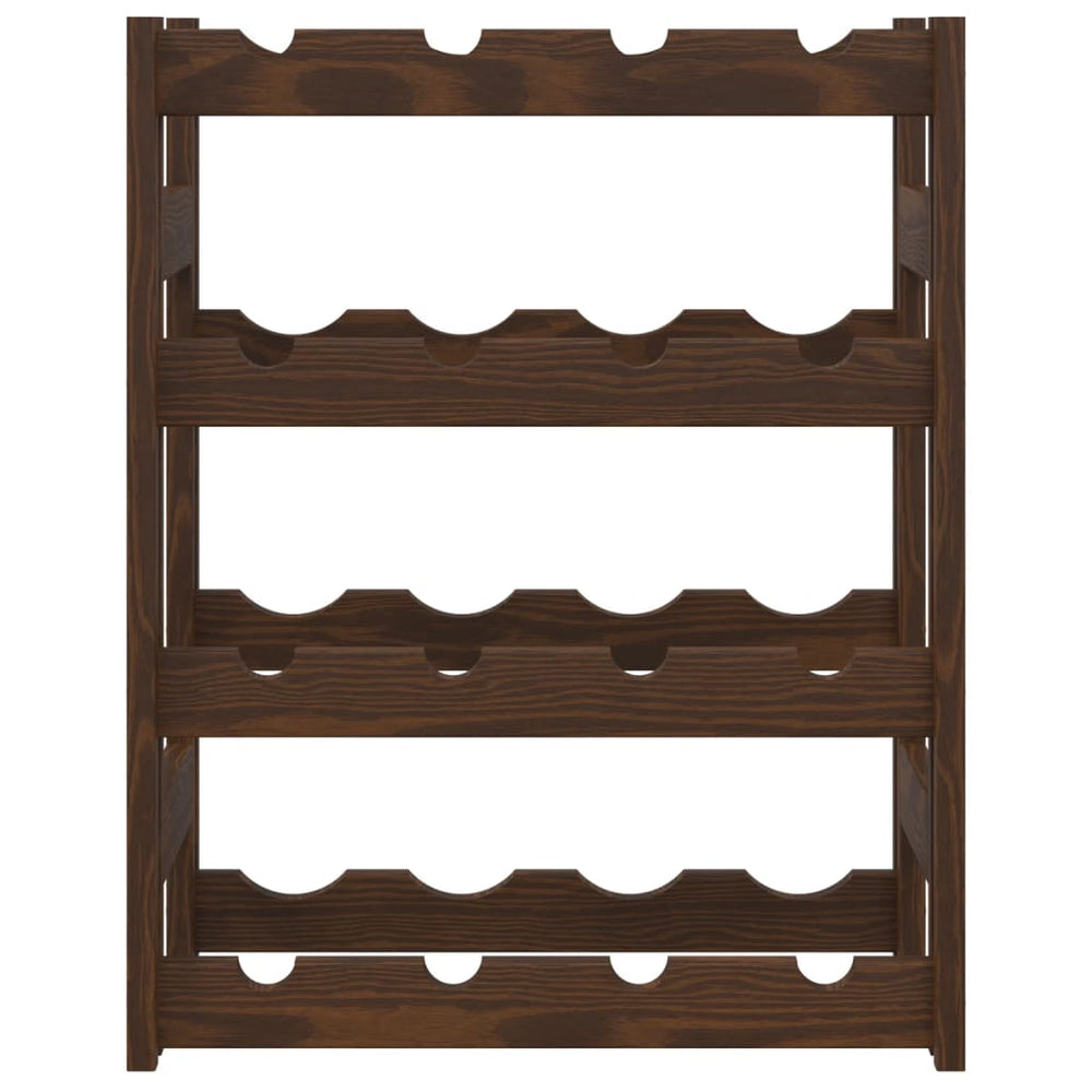 Wijnrek voor 16 flessen massief grenenhout bruin MeubelReus