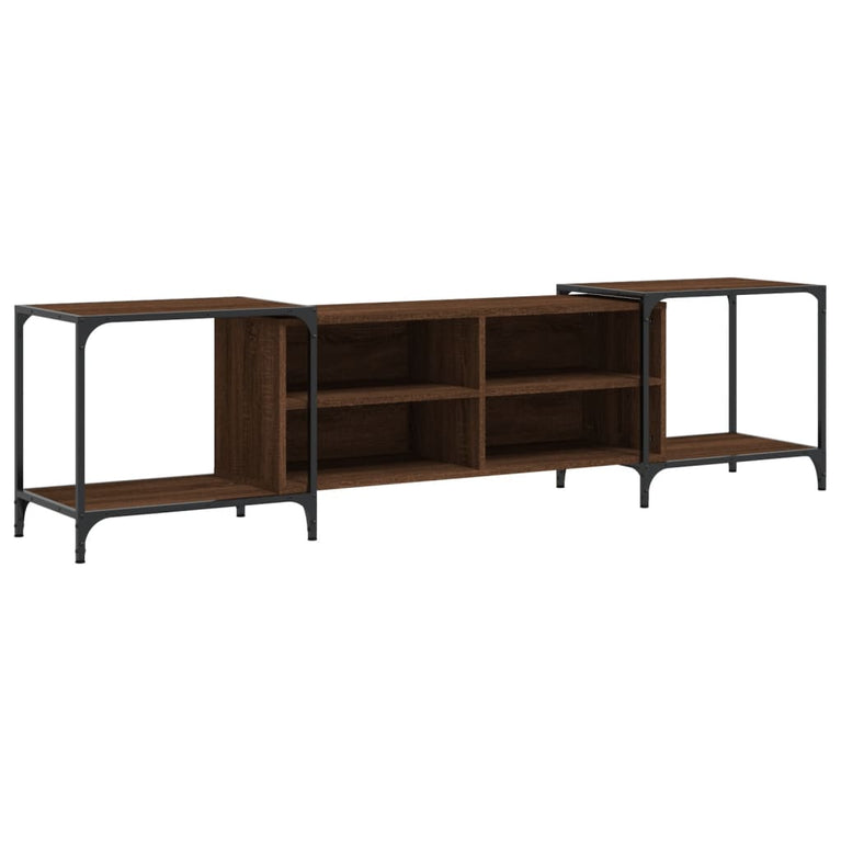 Tv-meubel 203x37x50 cm bewerkt hout bruineikenkleurig