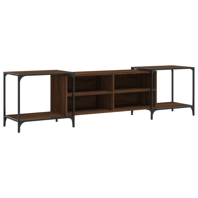 Tv-meubel 203x37x50 cm bewerkt hout bruineikenkleurig