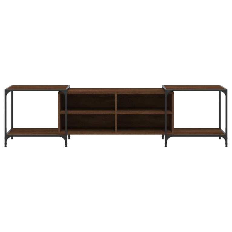 Tv-meubel 203x37x50 cm bewerkt hout bruineikenkleurig