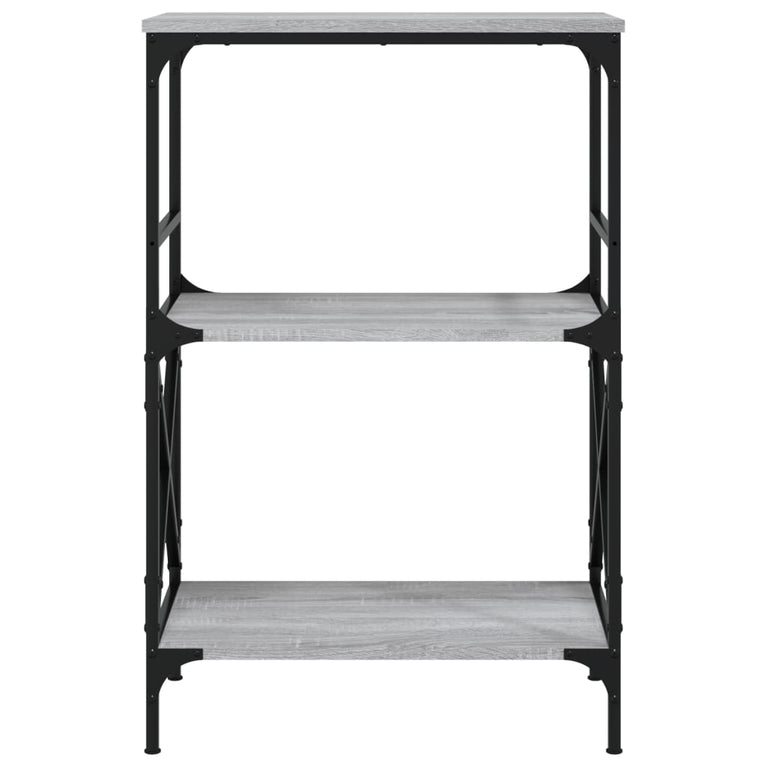 Boekenkast 4-laags 59x35x90,5 cm bewerkt hout grijs sonoma