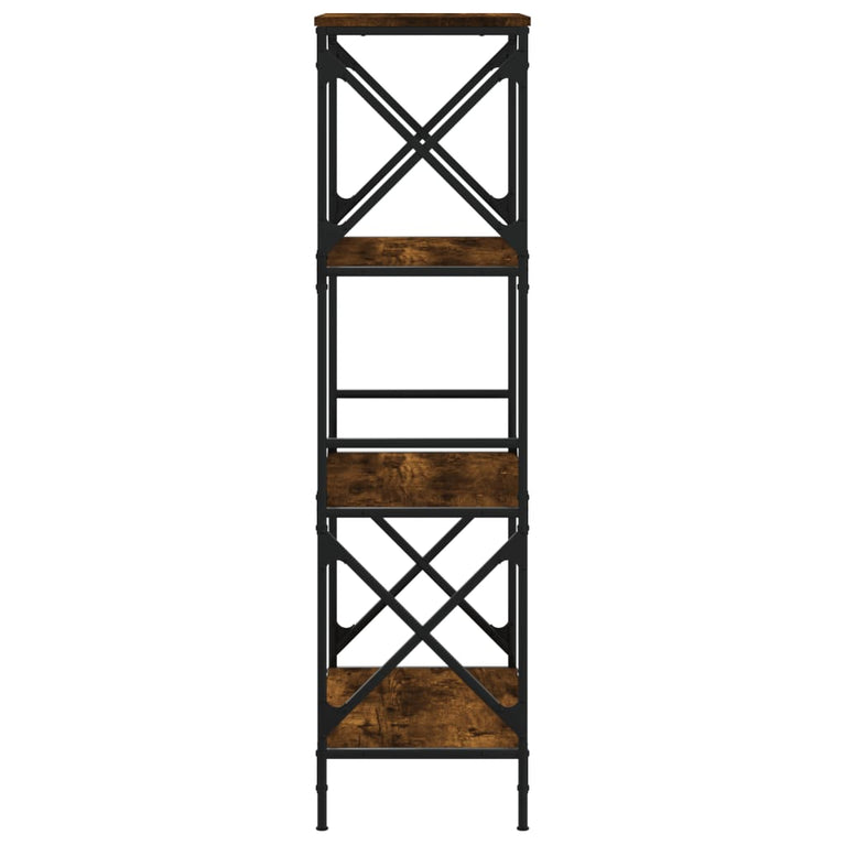 Boekenkast 4-laags 59x35x132 cm bewerkt hout gerookt eikenkleur