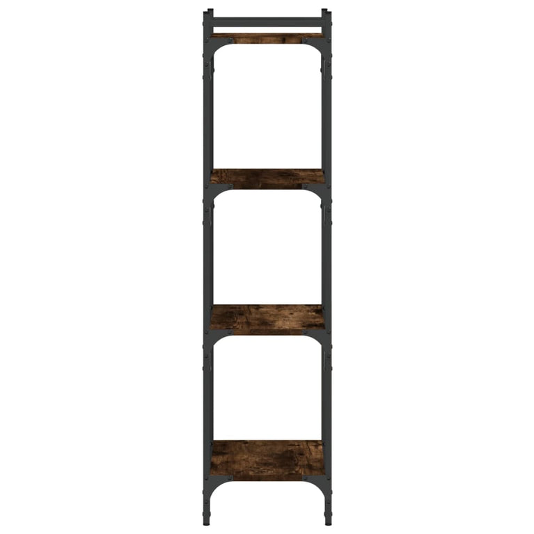 Boekenkast 4-laags 40x30x120 cm bewerkt hout gerookt eikenkleur