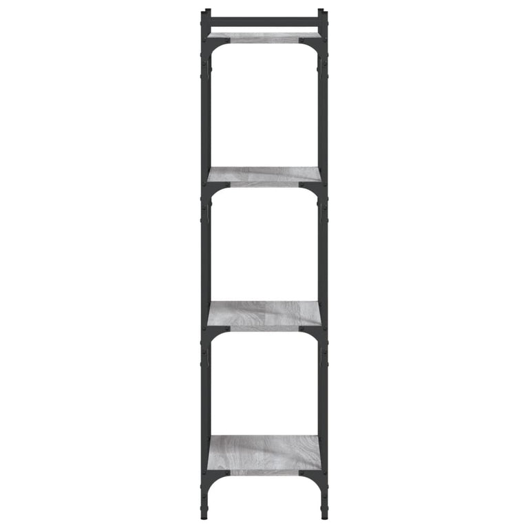 Boekenkast 4-laags 40x30x120 cm bewerkt hout grijs sonoma