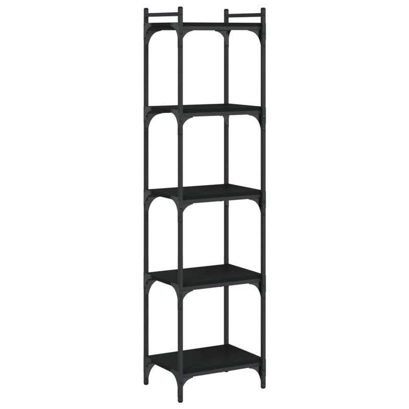 Boekenkast 5-laags 40x30x154 cm bewerkt hout zwart