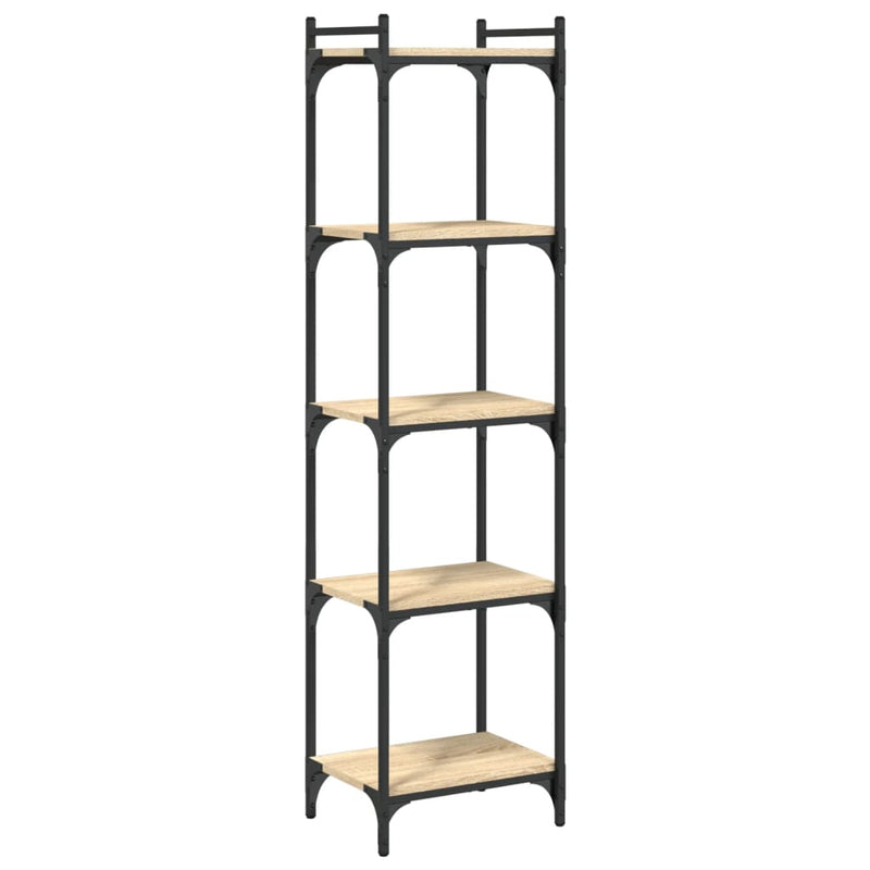 Boekenkast 5-laags 40x30x154 cm bewerkt hout sonoma eikenkleur