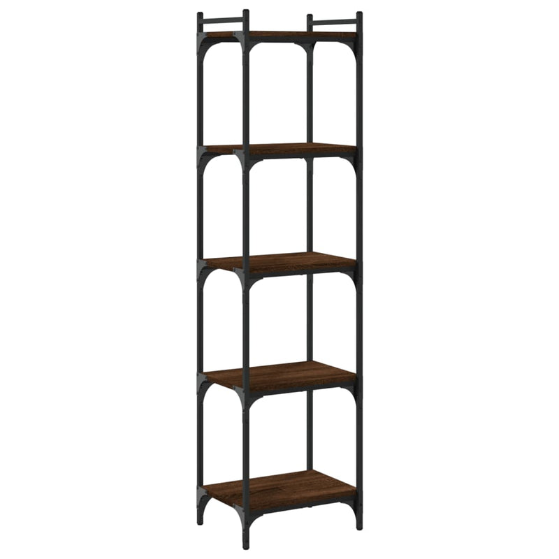 Boekenkast 5-laags 40x30x154 cm bewerkt hout bruineikenkleurig