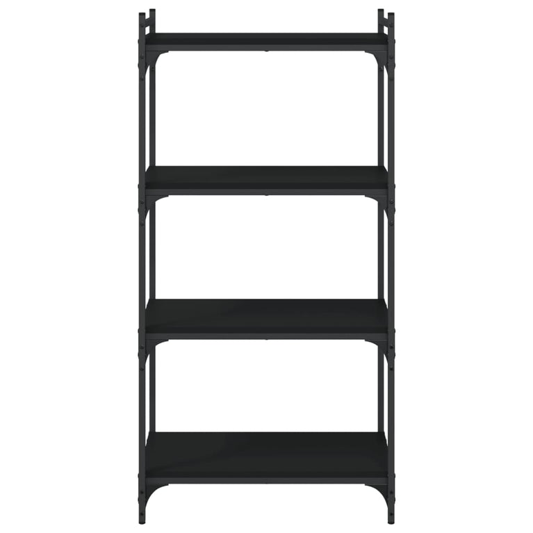 Boekenkast 4-laags 60x30x120 cm bewerkt hout zwart