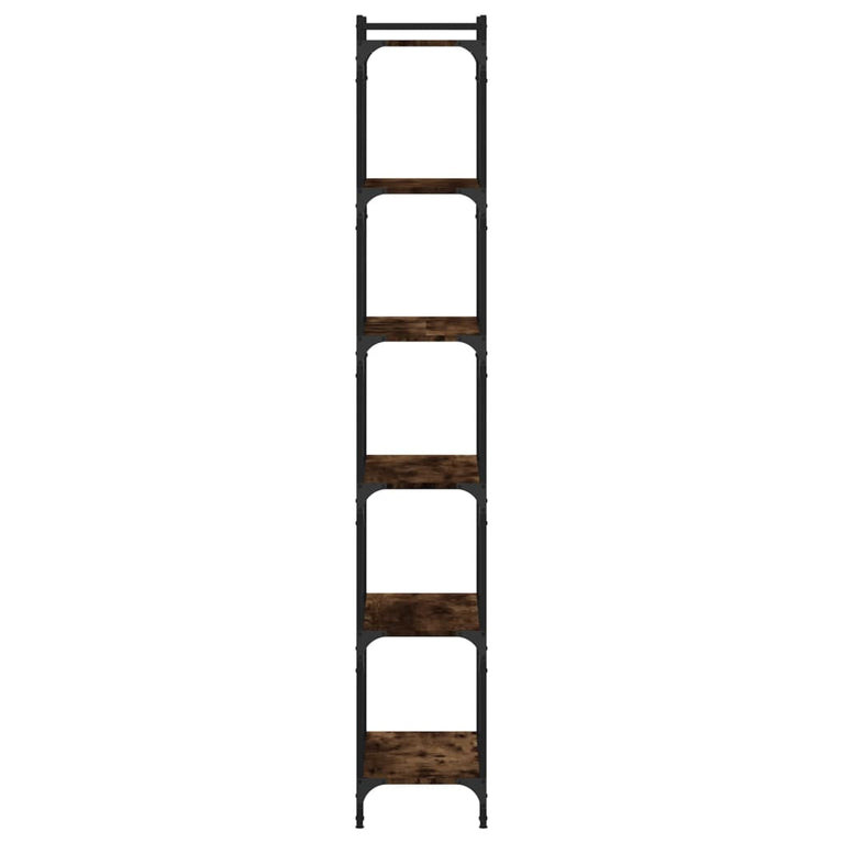 Boekenkast 6-laags 60x30x188 cm bewerkt hout gerookt eikenkleur