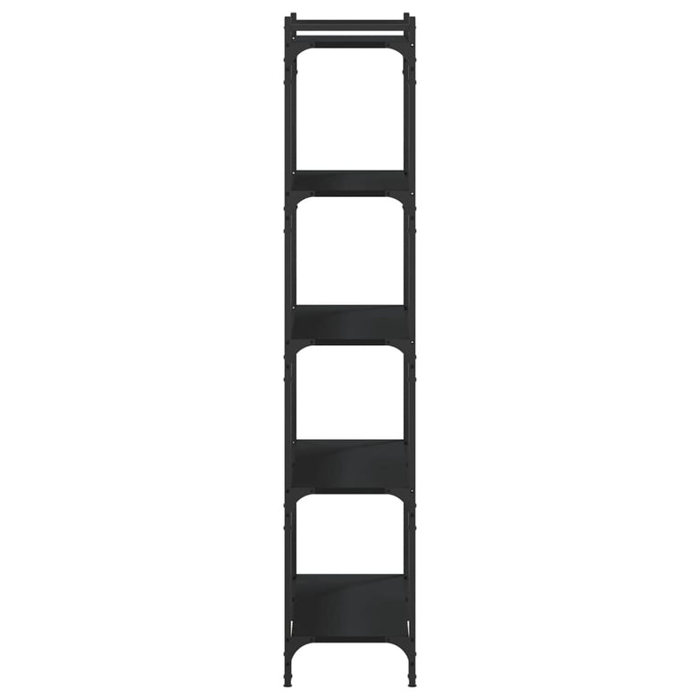 Boekenkast 5-laags 80x30x154 cm bewerkt hout zwart