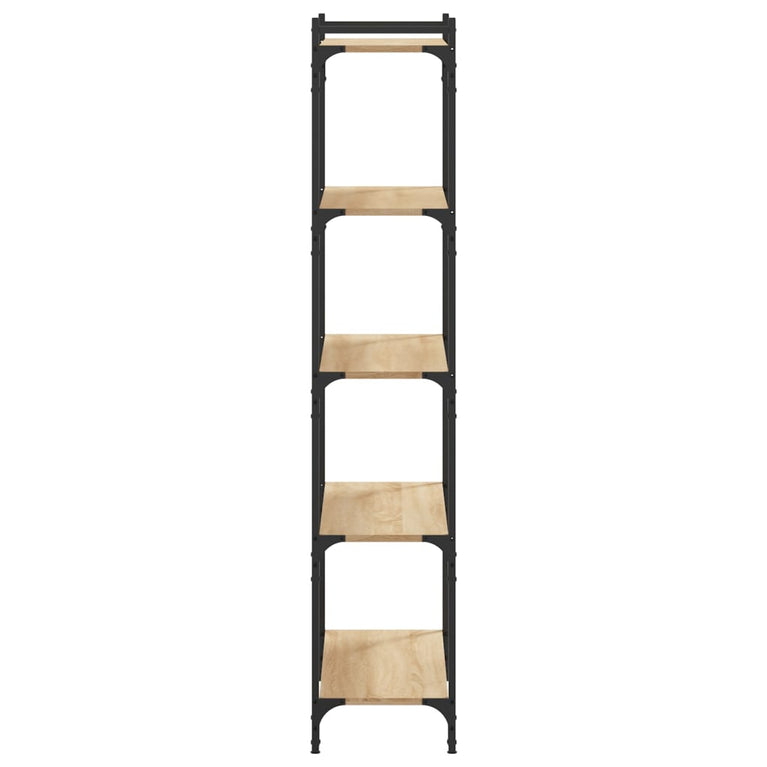 Boekenkast 5-laags 80x30x154 cm bewerkt hout sonoma eikenkleur