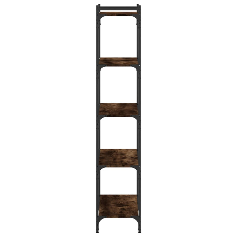 Boekenkast 5-laags 80x30x154 cm bewerkt hout gerookt eikenkleur