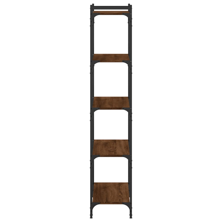 Boekenkast 5-laags 80x30x154 cm bewerkt hout bruineikenkleurig