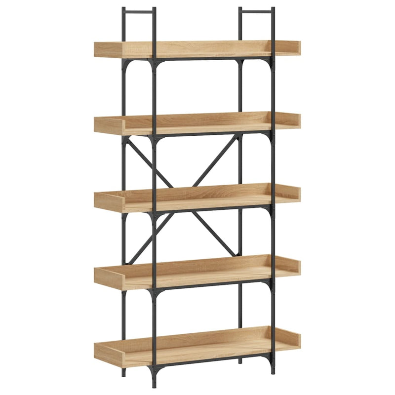 Boekenkast 5-laags 100x33x180,5 cm bewerkt hout sonoma eiken