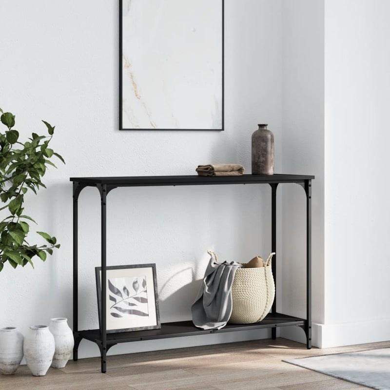 Wandtafel 101x30,5x75 cm bewerkt hout zwart MeubelReus