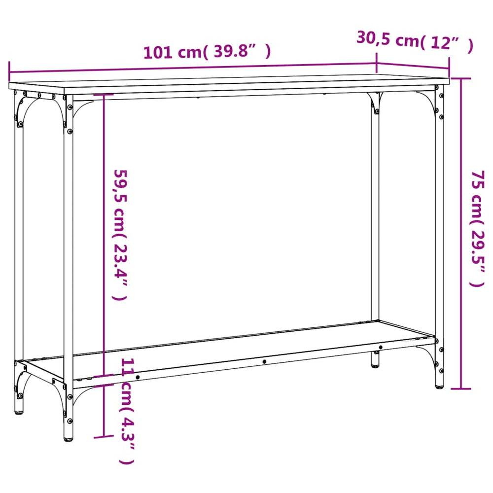 Wandtafel 101x30,5x75 cm bewerkt hout sonoma eikenkleurig MeubelReus