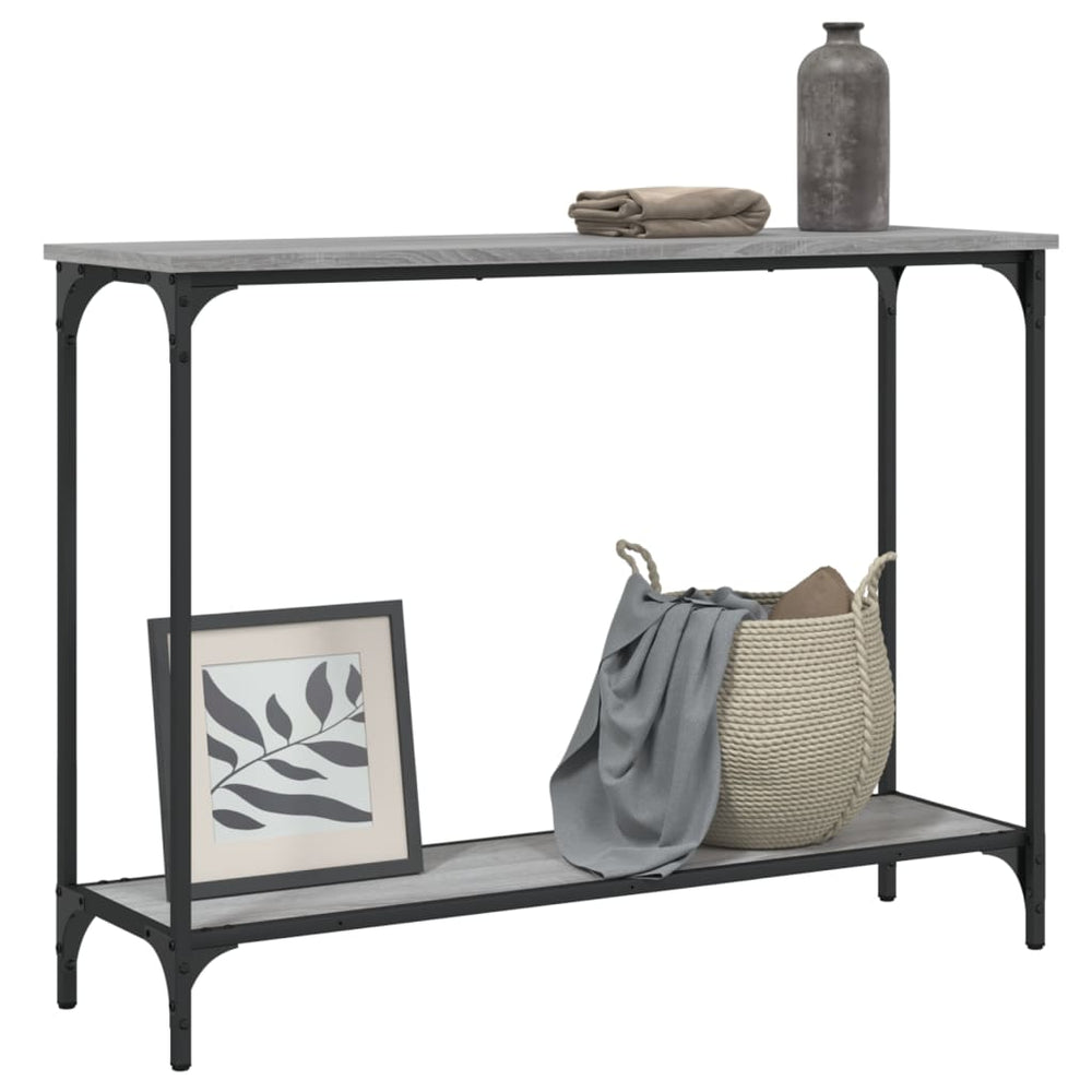 Wandtafel 101x30,5x75 cm bewerkt hout grijs sonoma eikenkleurig MeubelReus