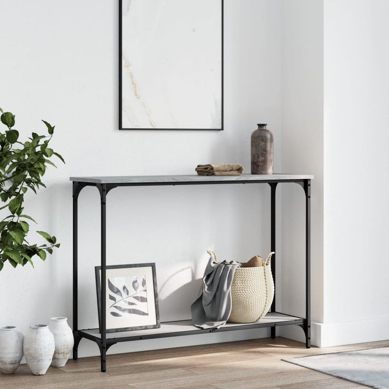 Wandtafel 101x30,5x75 cm bewerkt hout grijs sonoma eikenkleurig MeubelReus