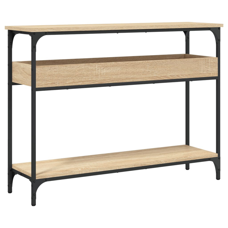 Wandtafel met schap 100x29x75 cm bewerkt hout sonoma eikenkleur
