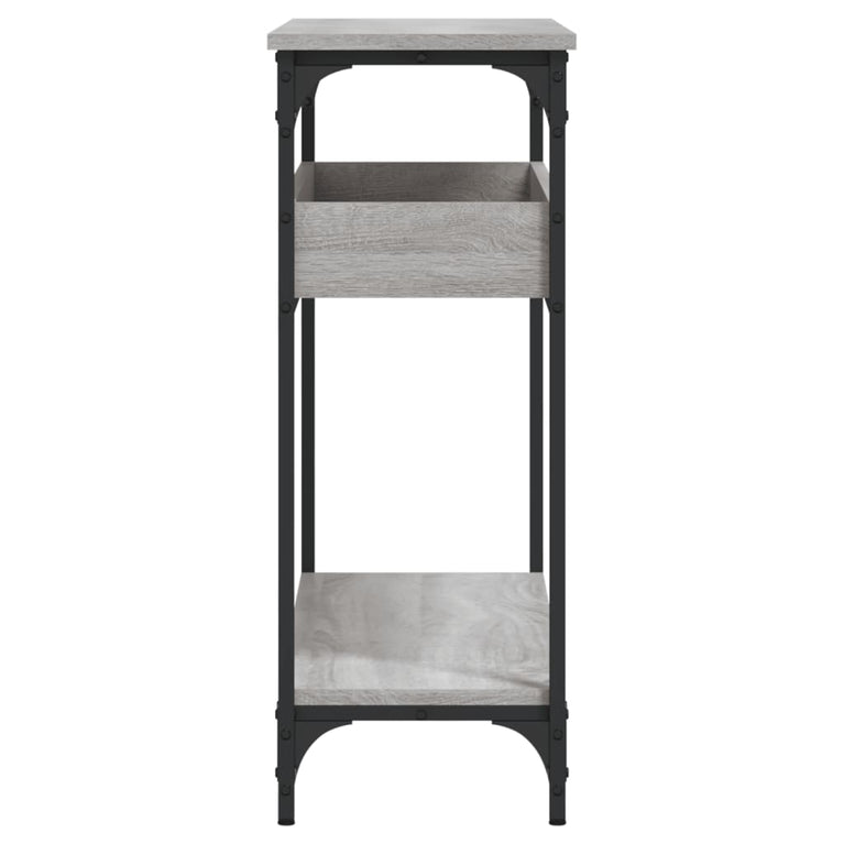 Wandtafel met schap 100x29x75 cm bewerkt hout grijs sonoma
