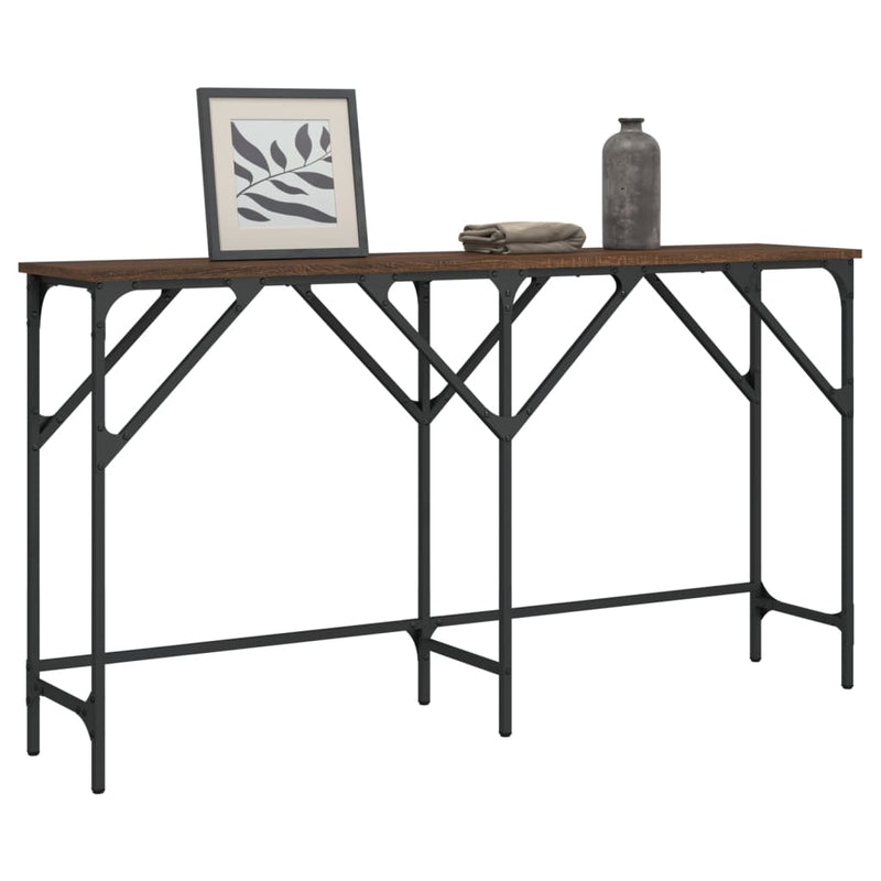 Wandtafel 140x29x75 cm bewerkt hout bruineikenkleurig
