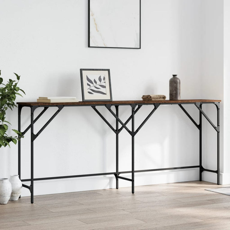 Wandtafel 180x29x75 cm bewerkt hout bruineikenkleurig