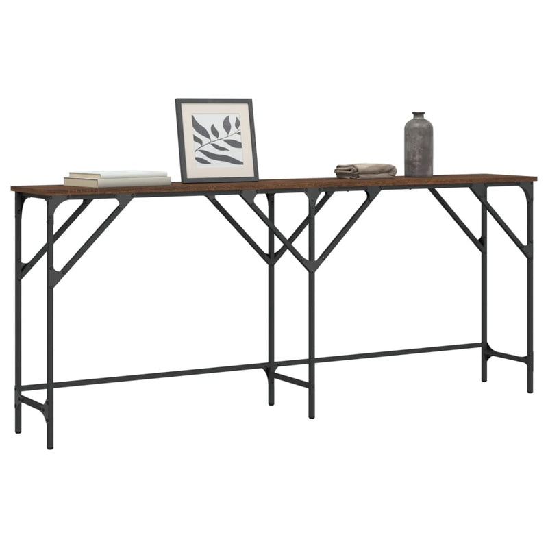Wandtafel 180x29x75 cm bewerkt hout bruineikenkleurig