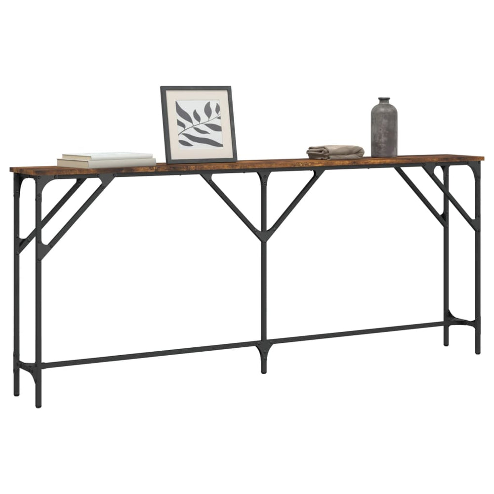 Wandtafel 180x23x75 cm bewerkt hout gerookt eikenkleurig MeubelReus