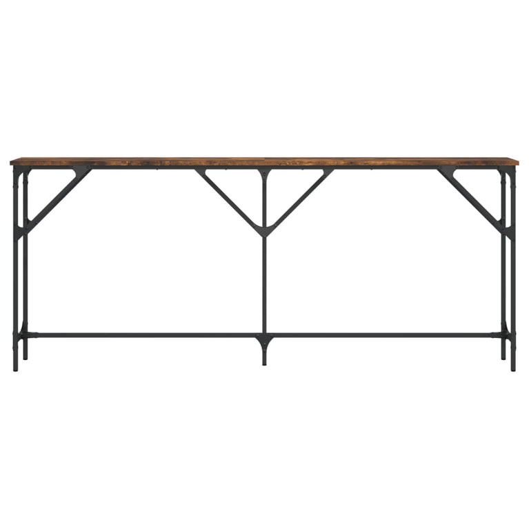 Wandtafel 180x23x75 cm bewerkt hout gerookt eikenkleurig MeubelReus