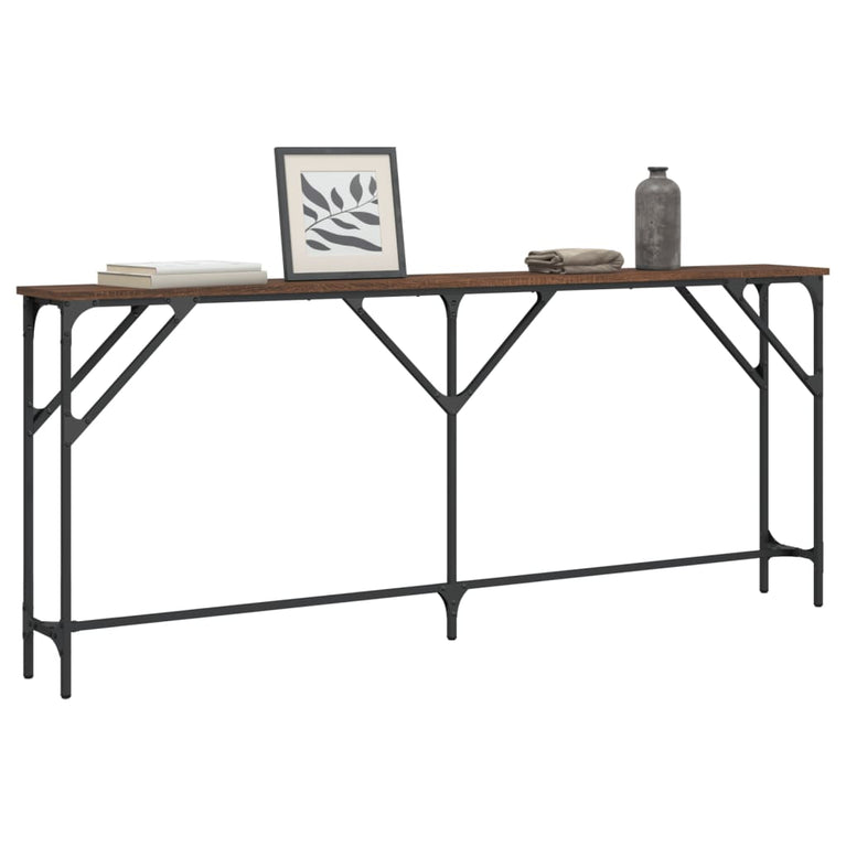 Wandtafel 180x23x75 cm bewerkt hout bruineikenkleurig MeubelReus