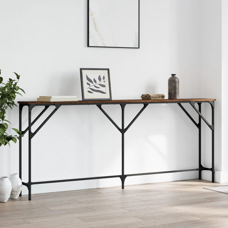 Wandtafel 180x23x75 cm bewerkt hout bruineikenkleurig MeubelReus