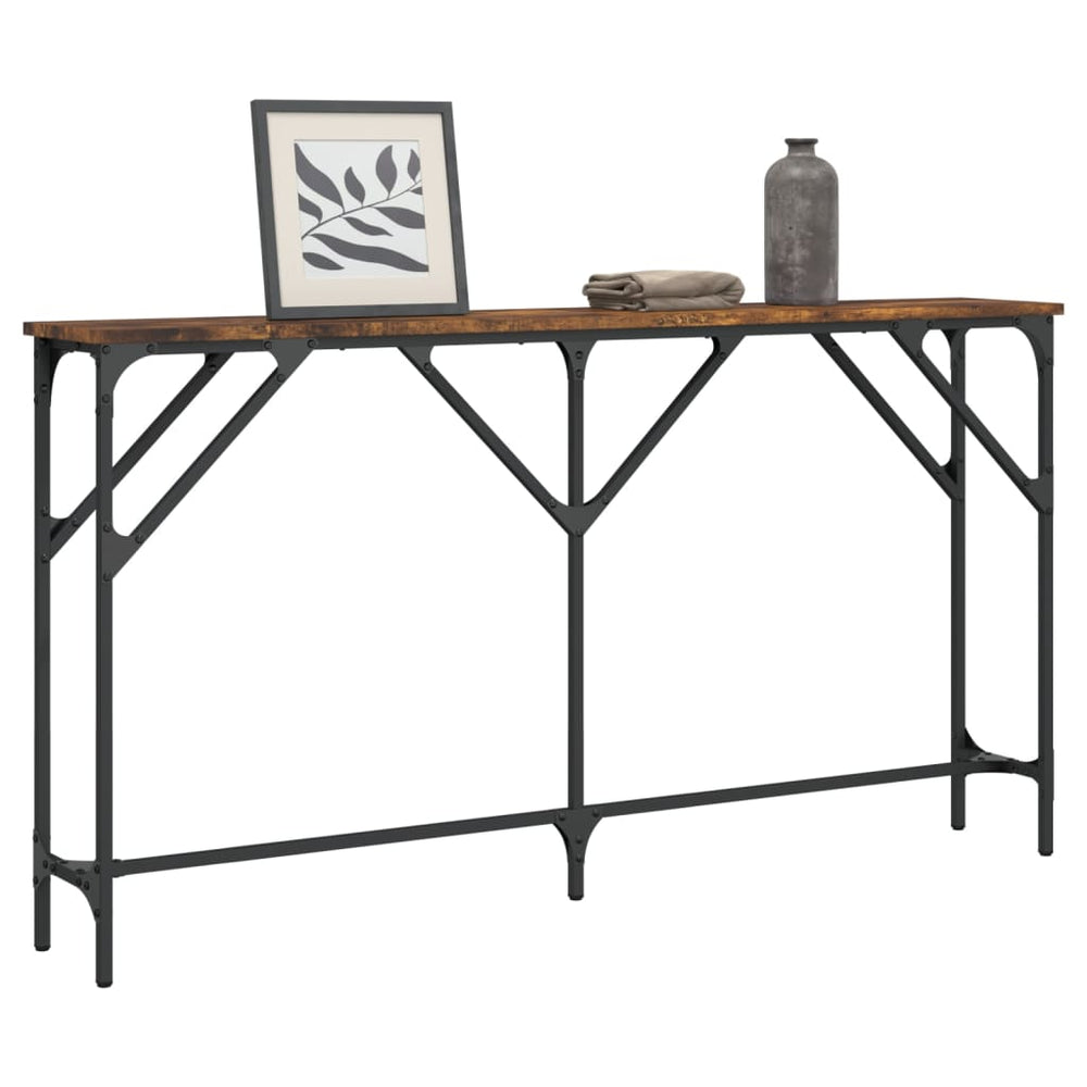 Wandtafel 140x23x75 cm bewerkt hout gerookt eikenkleurig MeubelReus