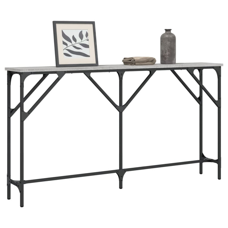 Wandtafel 140x23x75 cm bewerkt hout grijs sonoma MeubelReus
