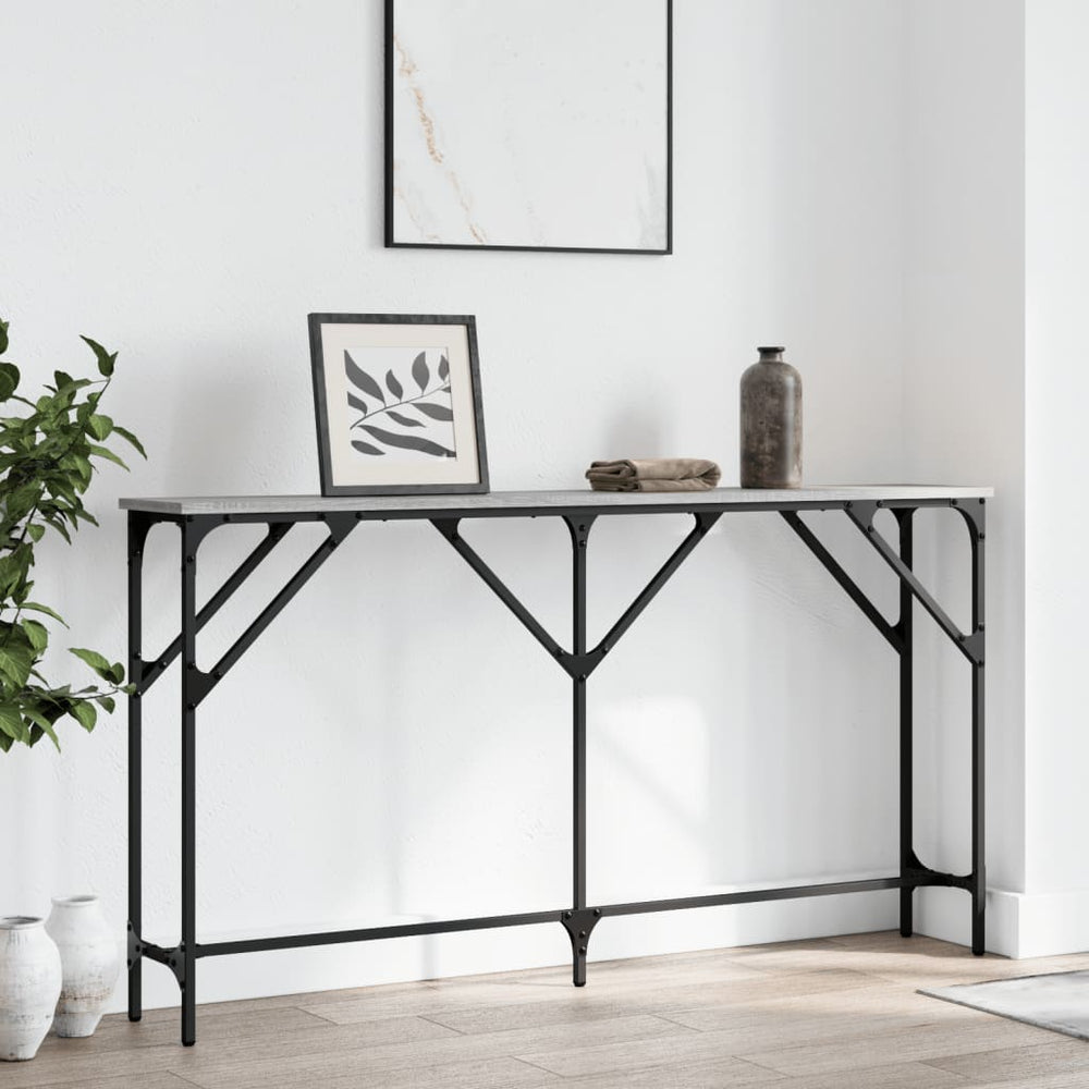 Wandtafel 140x23x75 cm bewerkt hout grijs sonoma MeubelReus