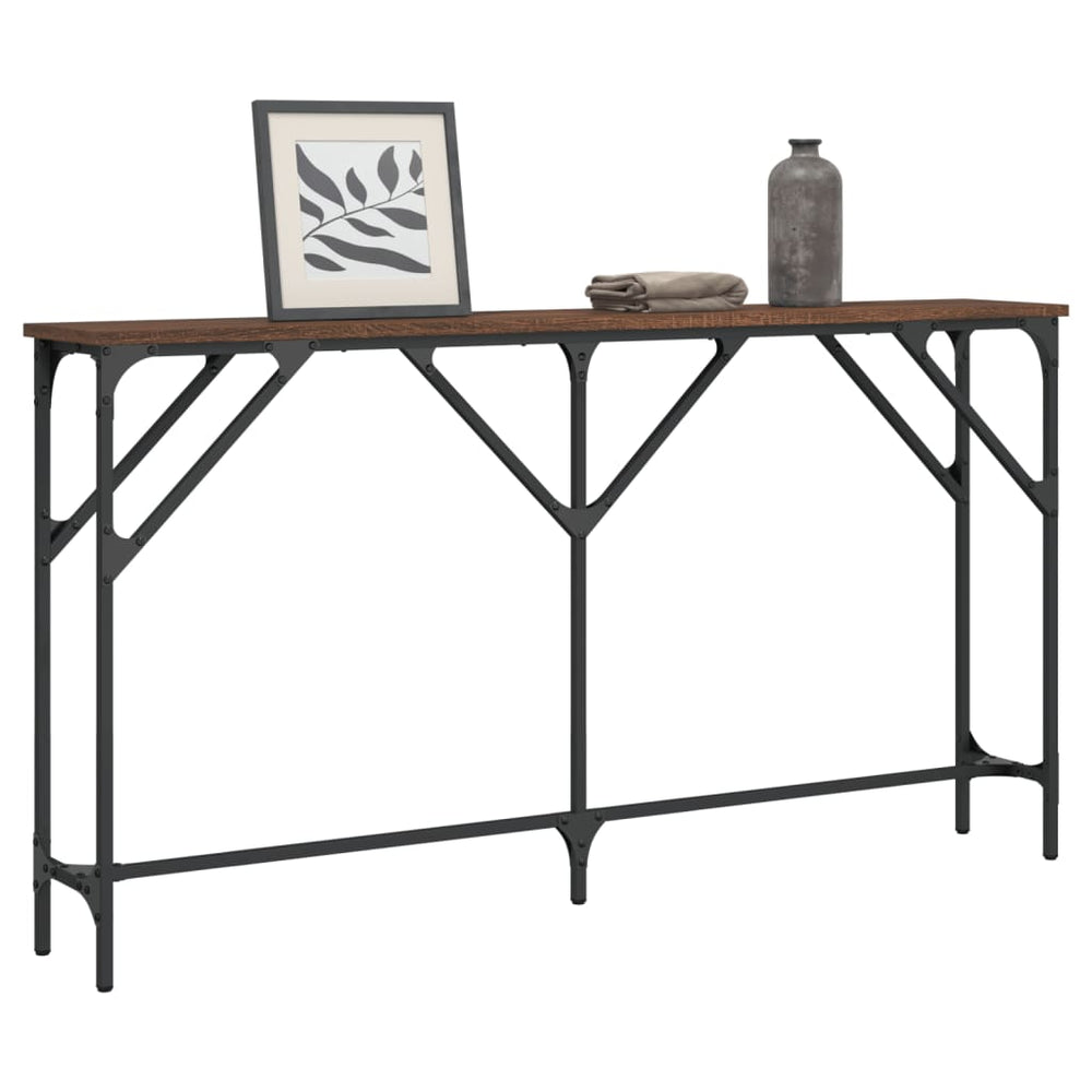 Wandtafel 140x23x75 cm bewerkt hout bruineikenkleurig MeubelReus