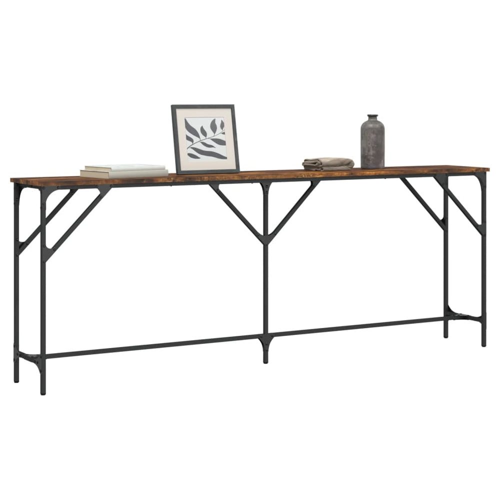 Wandtafel 200x29x75 cm bewerkt hout gerookt eikenkleurig MeubelReus