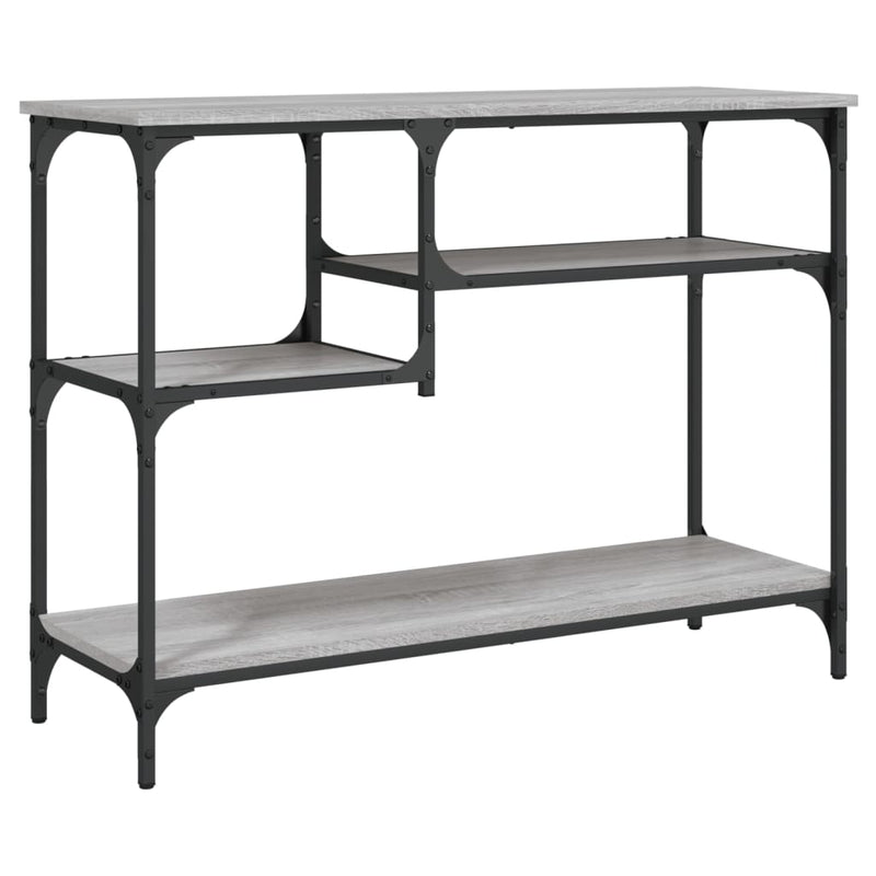 Wandtafel met schappen 100x35x75 cm grijs sonoma eikenkleurig