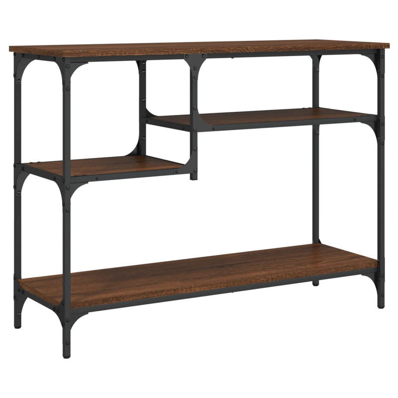 Wandtafel met schappen 100x35x75 cm bruineikenkleurig