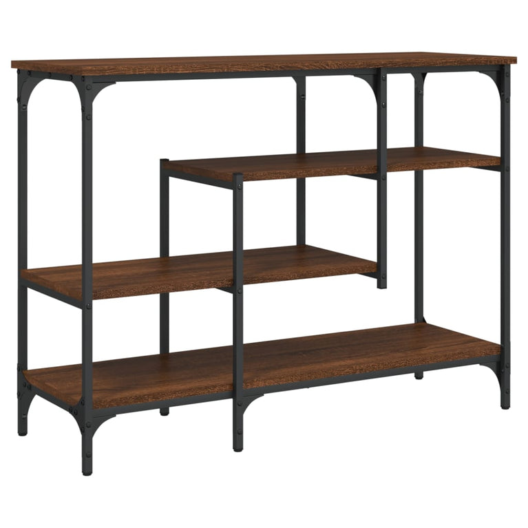 Wandtafel met schappen 100x35x75 cm bruineikenkleurig