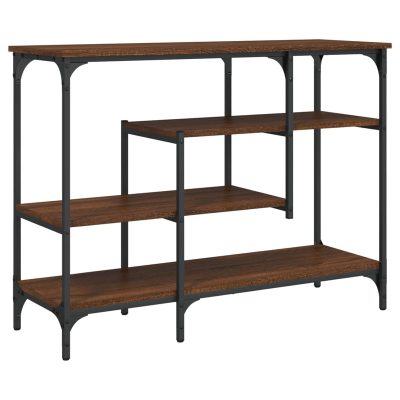 Wandtafel met schappen 100x35x75 cm bruineikenkleurig