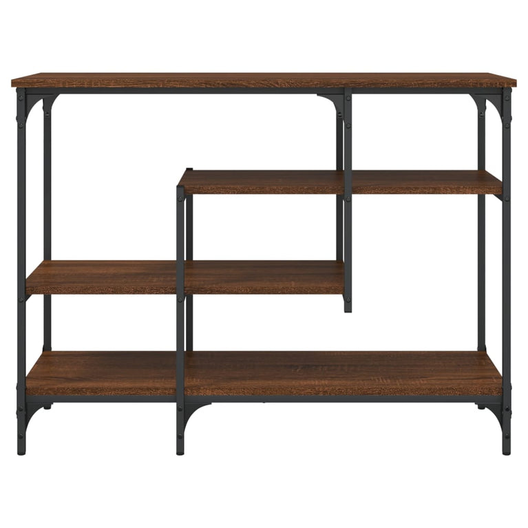 Wandtafel met schappen 100x35x75 cm bruineikenkleurig