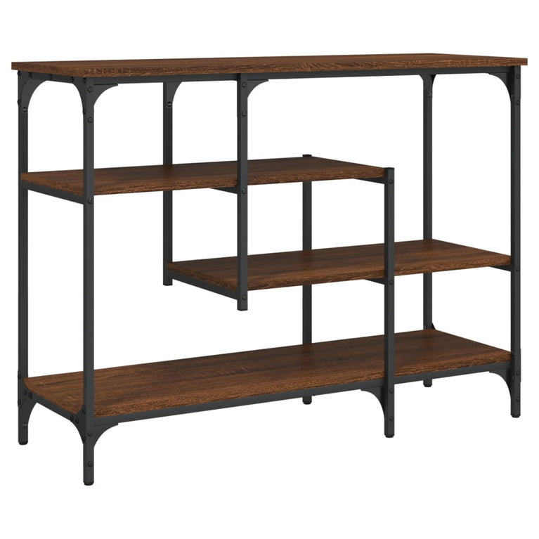 Wandtafel met schappen 100x35x75 cm bruineikenkleurig