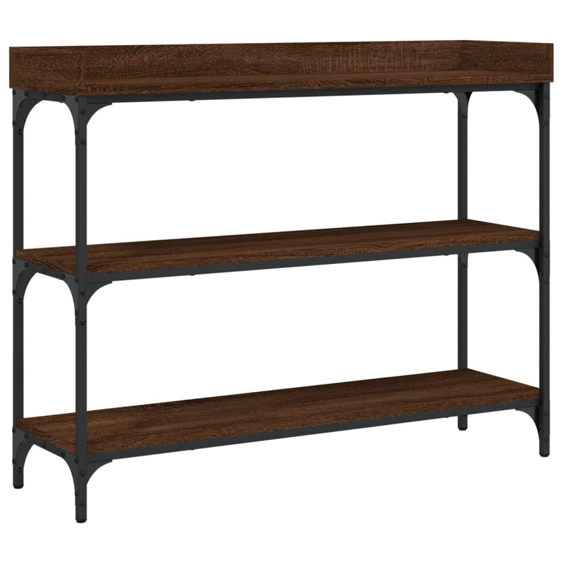 Wandtafel met schappen 100x30x80 cm bruineikenkleurig