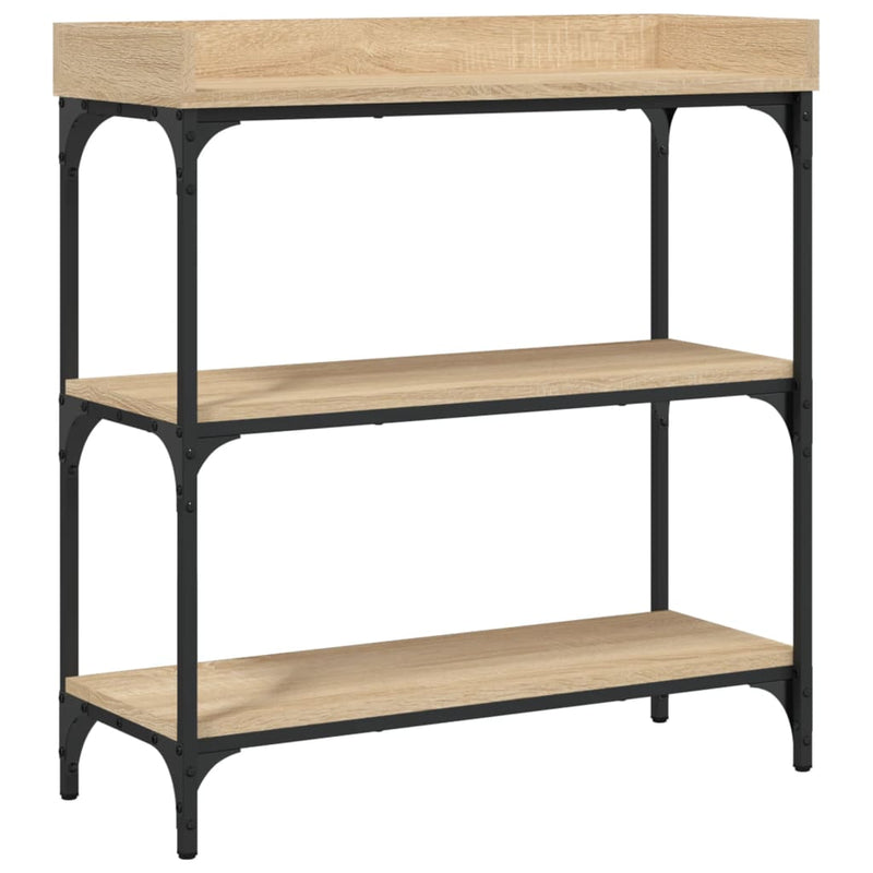 Wandtafel met schappen 75x30x80 cm sonoma eikenkleurig