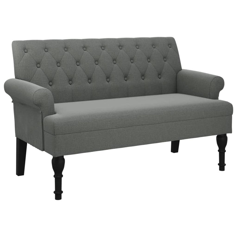 Bankje met rugleuning 120x62x75,5 cm stof donkergrijs MeubelReus